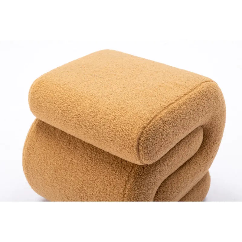 Tabouret de maquillage/repose-pieds moderne en tissu courbé en S