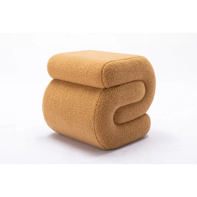 Tabouret de maquillage/repose-pieds moderne en tissu courbé en S
