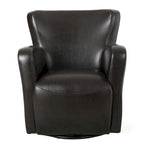 Fauteuil pivotant club à oreilles en cuir reconstitué Angelo par Christopher Knight Home