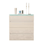 Commode moderne laquée 4 tiroirs avec éclairage LED 19 couleurs
