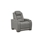 Fauteuil inclinable contemporain avec appui-tête réglable, gris tourterelle