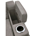 Fauteuil inclinable contemporain avec appui-tête réglable, gris tourterelle