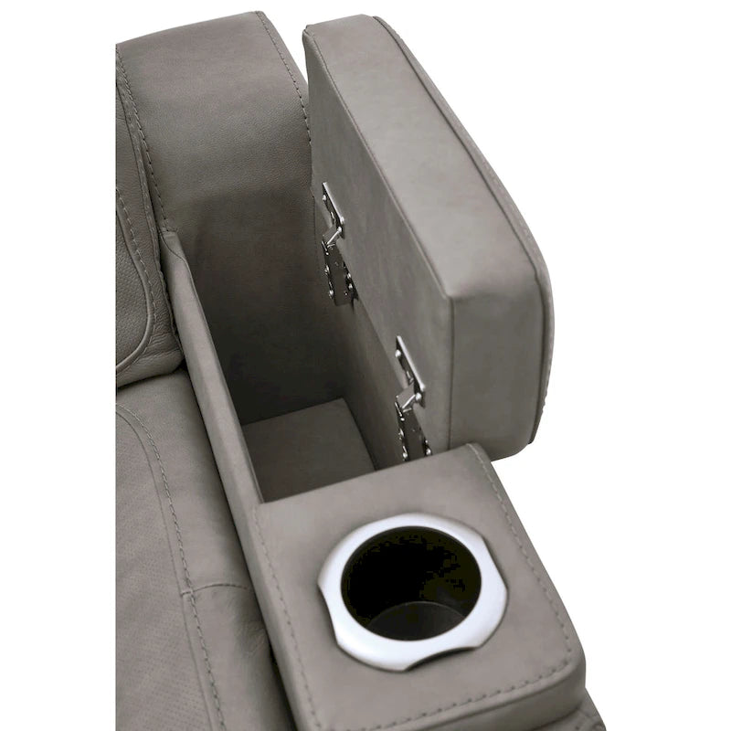 Fauteuil inclinable contemporain avec appui-tête réglable, gris tourterelle