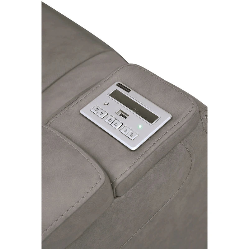 Fauteuil inclinable contemporain avec appui-tête réglable, gris tourterelle