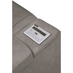 Fauteuil inclinable contemporain avec appui-tête réglable, gris tourterelle