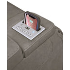 Fauteuil inclinable contemporain avec appui-tête réglable, gris tourterelle