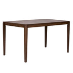 Table à pieds rectangulaires en noyer satiné