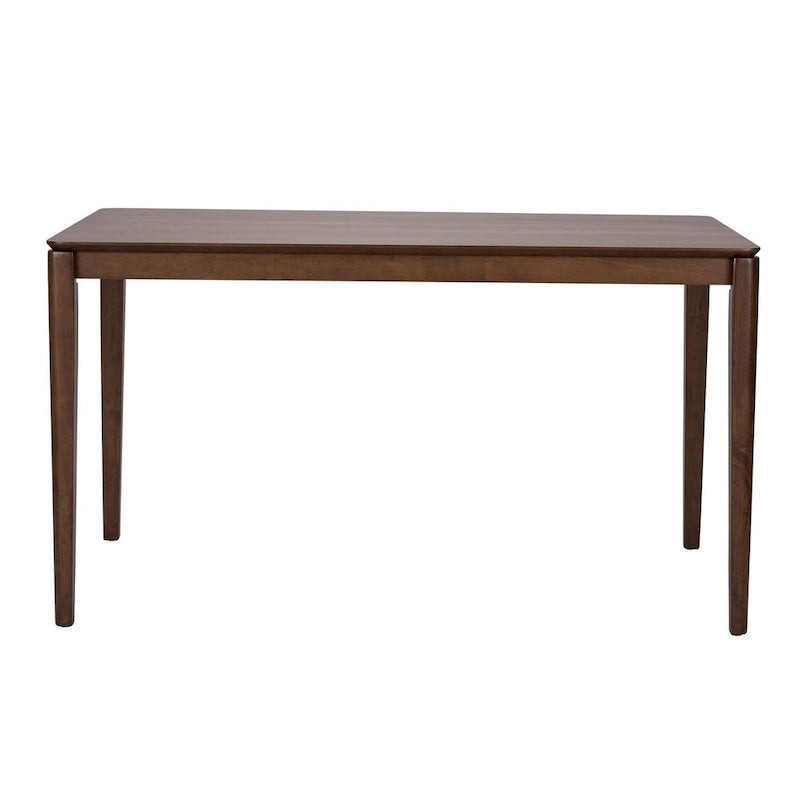 Table à pieds rectangulaires en noyer satiné