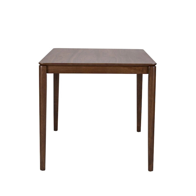 Table à pieds rectangulaires en noyer satiné