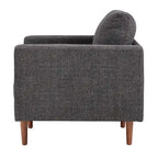Fauteuil de style Mid-Century avec pieds fuselés et traversins