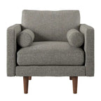 Fauteuil de style Mid-Century avec pieds fuselés et traversins