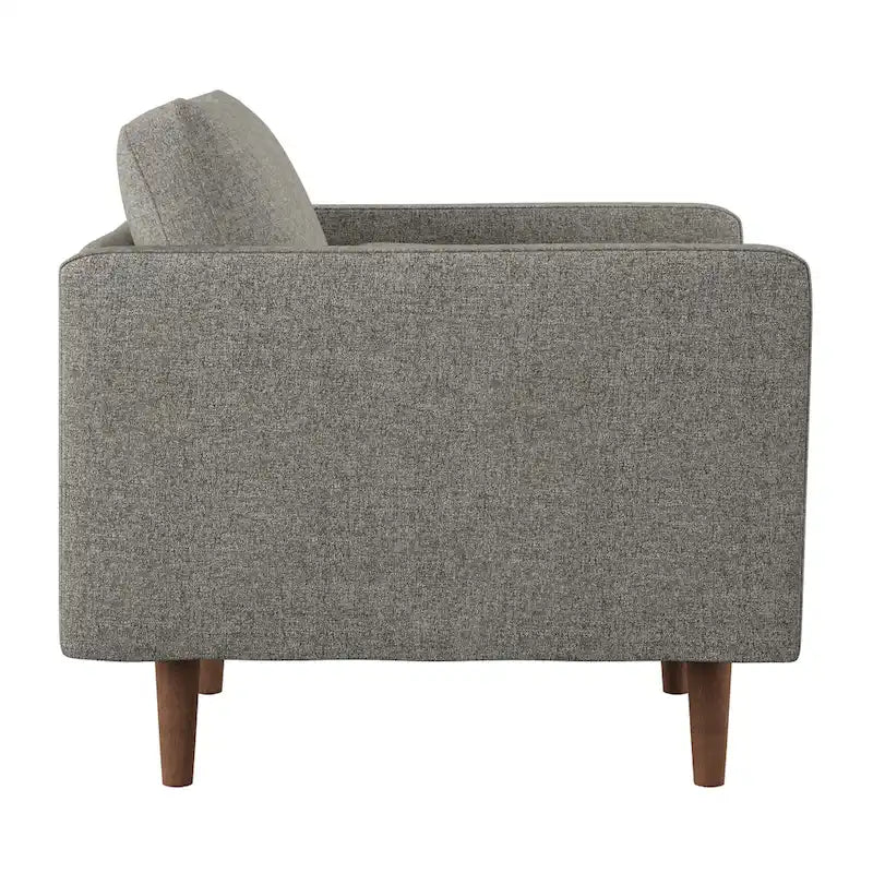 Fauteuil de style Mid-Century avec pieds fuselés et traversins