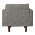 Fauteuil de style Mid-Century avec pieds fuselés et traversins