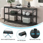 Table console de canapé, Meuble TV console à 3 niveaux, Table d'entrée