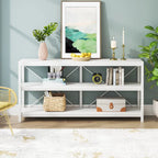 Table console de canapé, Meuble TV console à 3 niveaux, Table d'entrée
