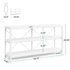 Table console de canapé, Meuble TV console à 3 niveaux, Table d'entrée