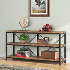 Table console de canapé, Meuble TV console à 3 niveaux, Table d'entrée