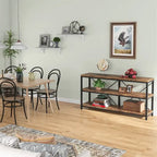 Table console de canapé, Meuble TV console à 3 niveaux, Table d'entrée