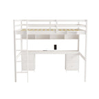 Lit mezzanine avec bureau, armoires