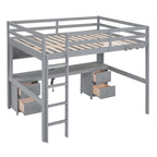 Lit mezzanine avec bureau, armoires