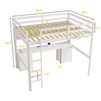 Lit mezzanine avec bureau, armoires