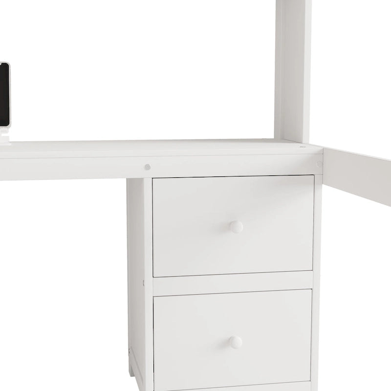 Lit mezzanine avec bureau, armoires