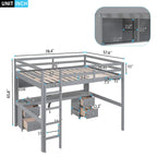 Lit mezzanine avec bureau, armoires