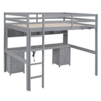 Lit mezzanine avec bureau, armoires