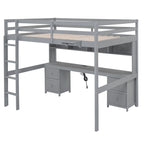 Lit mezzanine avec bureau, armoires
