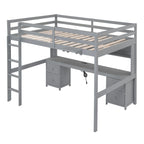 Lit mezzanine avec bureau, armoires