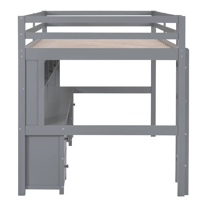 Lit mezzanine avec bureau, armoires