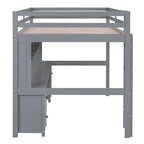 Lit mezzanine avec bureau, armoires