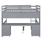 Lit mezzanine avec bureau, armoires