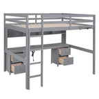 Lit mezzanine avec bureau, armoires