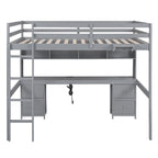 Lit mezzanine avec bureau, armoires