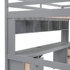 Lit mezzanine avec bureau, armoires