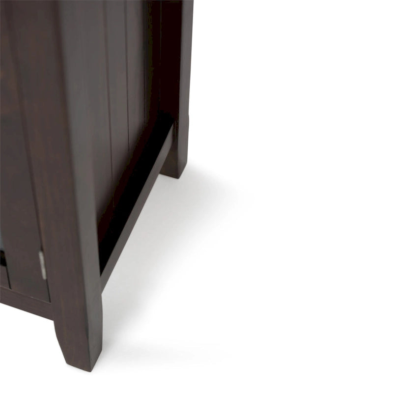 Meuble de rangement de style transitionnel en bois massif avec portes vitrées de 157 cm de large