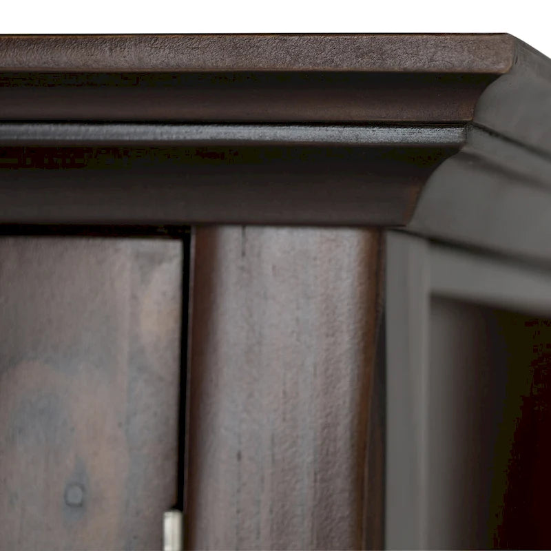 Meuble de rangement de style transitionnel en bois massif avec portes vitrées de 157 cm de large