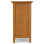 Meuble de rangement de style transitionnel en bois massif avec portes vitrées de 157 cm de large