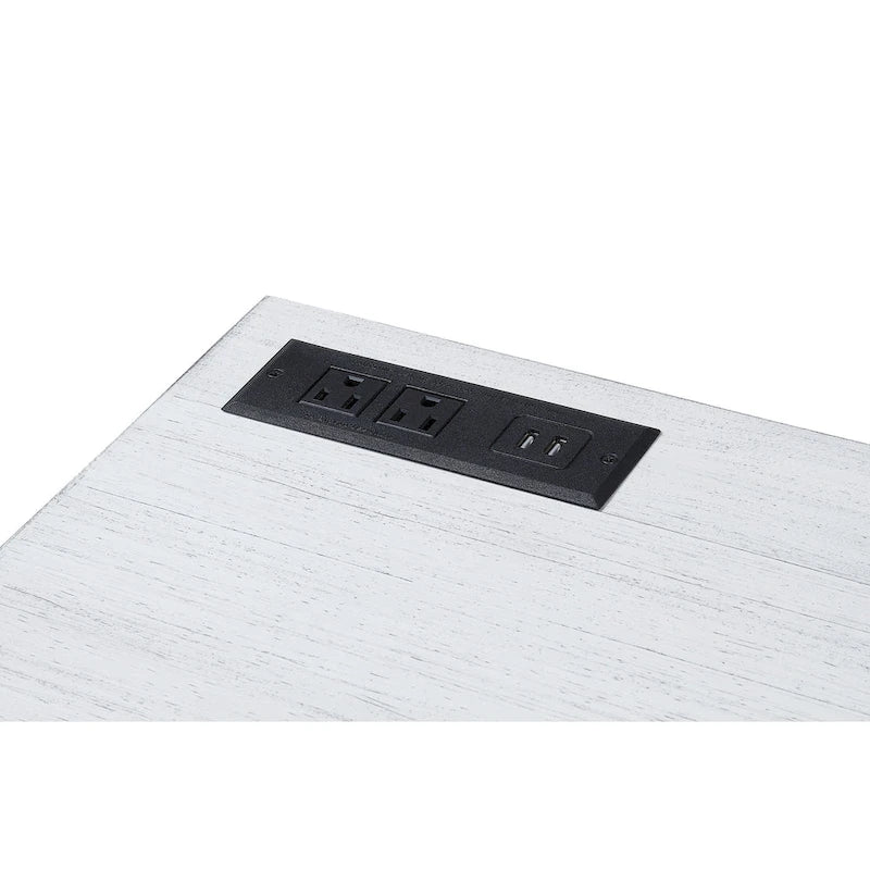 Bureau d'angle informatique Bird Glam Metal à plateau relevable avec ports USB