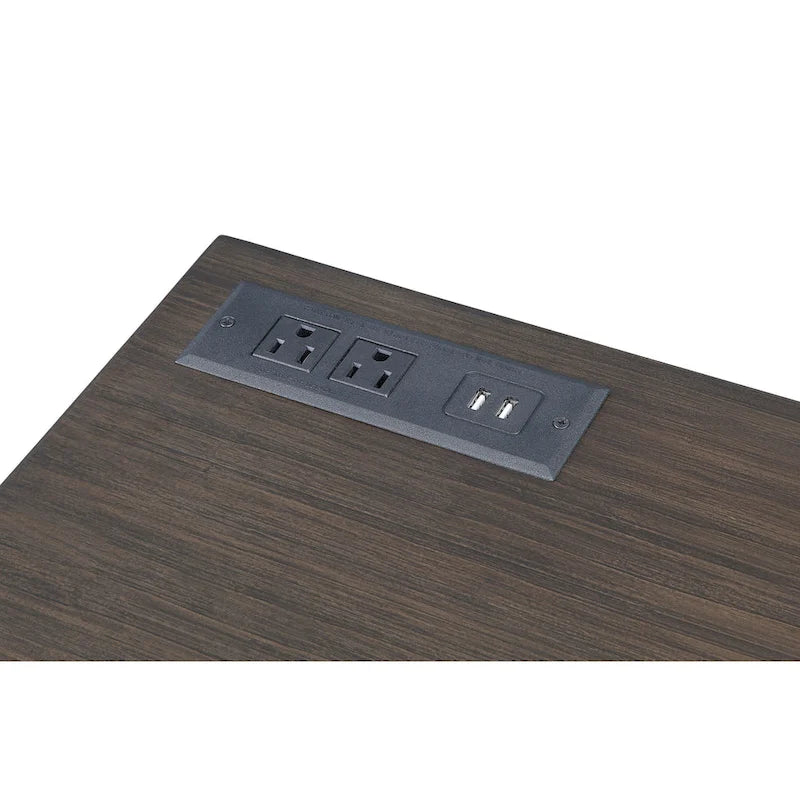 Bureau d'angle informatique Bird Glam Metal à plateau relevable avec ports USB
