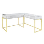 Bureau d'angle informatique Bird Glam Metal à plateau relevable avec ports USB