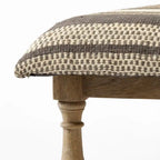 Banc d'appoint Greenfield I en jute à motifs marron et beige avec cadre en bois - 59W x 14.3D x 19H