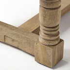 Banc d'appoint Greenfield I en jute à motifs marron et beige avec cadre en bois - 59W x 14.3D x 19H