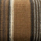 Banc d'appoint Greenfield I en jute à motifs marron et beige avec cadre en bois - 59W x 14.3D x 19H