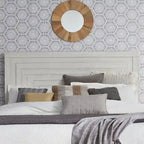 Lit plateforme Queen de style ferme moderne, blanc vieilli, de brocante