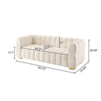 Canapé moderne en tissu gaufré de 85 po, confortable et décontracté