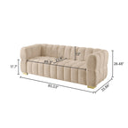 Canapé moderne en tissu gaufré de 85 po, confortable et décontracté