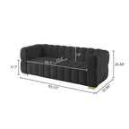 Canapé moderne en tissu gaufré de 85 po, confortable et décontracté