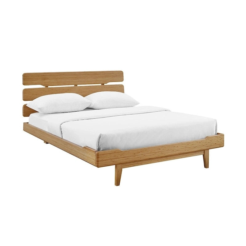 Lit Queen Currant avec plateforme, couleur caramel